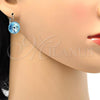 Rhodium Plated Leverback Earring, with Light Turquoise Swarovski Crystals, Polished, Rhodium Finish, 02.239.0005