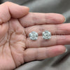 Sterling Silver Stud Earring, Flower Design, Polished, Silver Finish, 02.409.0034