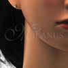 Oro Laminado Stud Earring, Gold Filled Style Ball Design, Polished, Golden Finish, 5.128.008