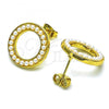 Oro Laminado Stud Earring, Gold Filled Style with Ivory Pearl, Polished, Golden Finish, 02.379.0033