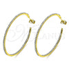 Oro Laminado Medium Hoop, Gold Filled Style with White Crystal, Polished, Golden Finish, 02.379.0055.1.45