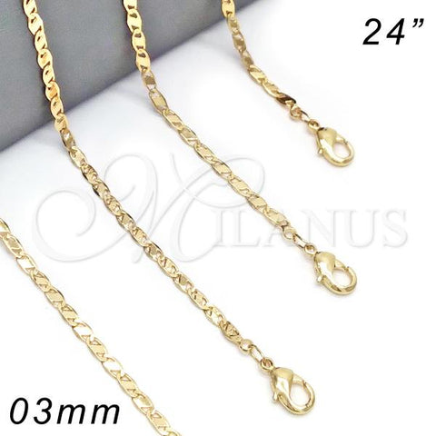 Oro Laminado Basic Necklace, Gold Filled Style Polished, Golden Finish, 04.213.0084.24