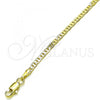 Oro Laminado Basic Anklet, Gold Filled Style Mariner Design, Polished, Golden Finish, 5.222.027.10
