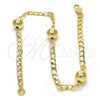 Oro Laminado Fancy Anklet, Gold Filled Style Chunky Design, Polished, Golden Finish, 03.63.2068.10