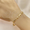 Oro Laminado Fancy Bracelet, Gold Filled Style Dolphin Design, Polished, Golden Finish, 03.326.0018.08