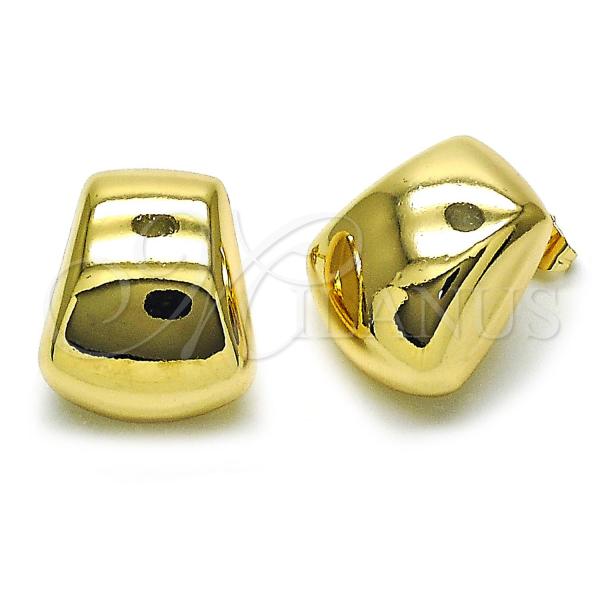 Oro Laminado Stud Earring, Gold Filled Style Hollow Design, Polished, Golden Finish, 02.195.0344