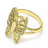 Oro Laminado Elegant Ring, Gold Filled Style Butterfly Design, Polished, Golden Finish, 01.233.0004.08 (Size 8)