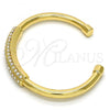 Gold Tone Individual Bangle, with White Crystal, Polished, Golden Finish, 07.252.0018.GT (05 MM Thickness, One size fits all)