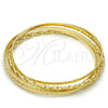 Oro Laminado Set Bangle, Gold Filled Style Diamond Cutting Finish, Golden Finish, 07.59.0063.06 (13 MM Thickness, Size 6 - 2.75 Diameter)