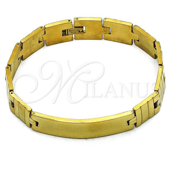 Stainless Steel Solid Bracelet, Polished, Golden Finish, 03.114.0238.2.09