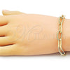 Oro Laminado Fancy Bracelet, Gold Filled Style Polished, Golden Finish, 03.415.0001.07