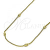 Oro Laminado Basic Necklace, Gold Filled Style Box Design, Polished, Golden Finish, 04.213.0260.18