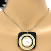 Oro Laminado Pendant Necklace, Gold Filled Style with Ivory Pearl, Polished, Golden Finish, 04.182.0050.30