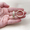 Oro Laminado Huggie Hoop, Gold Filled Style with White Cubic Zirconia and White Micro Pave, Polished, Golden Finish, 02.210.0056.3.30