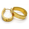 Stainless Steel Huggie Hoop, with Rose Opal, Polished, Golden Finish, 02.230.0005.1.23