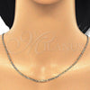 Oro Laminado Basic Necklace, Gold Filled Style Figaro Design, Polished, Golden Finish, 5.222.018.16