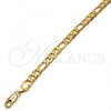 Oro Laminado Basic Necklace, Gold Filled Style Figaro Design, Polished, Golden Finish, 5.222.013.24