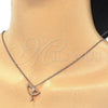 Sterling Silver Pendant Necklace, with White Cubic Zirconia, Polished, Rose Gold Finish, 04.336.0059.1.16