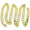 Oro Laminado Basic Necklace, Gold Filled Style Curb Design, Polished, Golden Finish, 5.222.002.24
