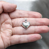 Sterling Silver Fancy Pendant, Heart Design, Polished, Silver Finish, 05.393.0002