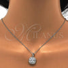 Sterling Silver Earring and Pendant Adult Set, with White Cubic Zirconia, Polished, Rhodium Finish, 10.286.0026.2