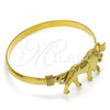 Oro Laminado Individual Bangle, Gold Filled Style Lion Design, Polished, Golden Finish, 07.185.0004.1.04 (05 MM Thickness, Size 4 - 2.25 Diameter)