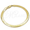 Oro Laminado Basic Bracelet, Gold Filled Style Herringbone Design, Polished, Golden Finish, 5.221.005.2.08