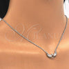 Sterling Silver Pendant Necklace, with White Cubic Zirconia and White Crystal, Polished, Rhodium Finish, 04.336.0005.16