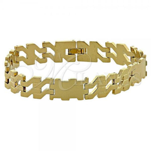 Oro Laminado Solid Bracelet, Gold Filled Style Polished, Golden Finish, 5.035.002.1
