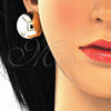 Oro Laminado Leverback Earring, Gold Filled Style Chunky Design, Polished, Golden Finish, 02.163.0073