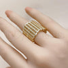 Oro Laminado Elegant Ring, Gold Filled Style Filigree Design, Polished, Golden Finish, 01.428.0008