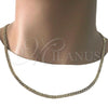 Oro Laminado Basic Necklace, Gold Filled Style Pave Cuban Design, Polished, Golden Finish, 04.213.0118.22