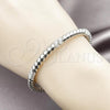 Rhodium Plated Individual Bangle, with White Cubic Zirconia, Polished, Rhodium Finish, 07.60.0009.1