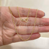 Oro Laminado Basic Necklace, Gold Filled Style Figaro Design, Polished, Golden Finish, 04.09.0172.16