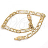 Oro Laminado Basic Bracelet, Gold Filled Style Figaro Design, Polished, Golden Finish, 5.222.014.07