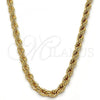 Gold Tone Basic Necklace, Rope Design, Polished, Golden Finish, 04.242.0041.24GT