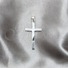 Sterling Silver Religious Pendant, Cross Design, Polished, Silver Finish, 05.392.0099