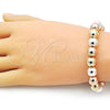 Oro Laminado Fancy Bracelet, Gold Filled Style Ball and Hollow Design, Polished, Tricolor, 03.253.0101.2.07