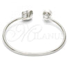 Rhodium Plated Individual Bangle, Butterfly Design, with Rose Peach Swarovski Crystals and Ivory Pearl, Polished, Rhodium Finish, 07.239.0005.5 (03 MM Thickness, One size fits all)