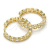 Oro Laminado Huggie Hoop, Gold Filled Style with White Cubic Zirconia, Polished, Golden Finish, 02.195.0079.25