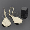 Oro Laminado Dangle Earring, Gold Filled Style Teardrop Design, Matte Finish, Golden Finish, 5.103.014