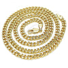 Oro Laminado Basic Necklace, Gold Filled Style Miami Cuban Design, Polished, Golden Finish, 04.63.1397.22