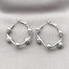 Rhodium Plated Medium Hoop, Ball Design, Polished, Rhodium Finish, 02.428.0012.1.30