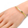Oro Laminado Basic Bracelet, Gold Filled Style Herringbone Design, Polished, Golden Finish, 5.221.005.1.07