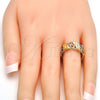Oro Laminado Set Bangle, Gold Filled Style Infinite Design, Diamond Cutting Finish, Two Tone, 13.99.0001.05.07 (09 MM Thickness, Size 7)