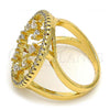 Oro Laminado Multi Stone Ring, Gold Filled Style with White Cubic Zirconia and White Crystal, Polished, Golden Finish, 01.118.0053.07 (Size 7)