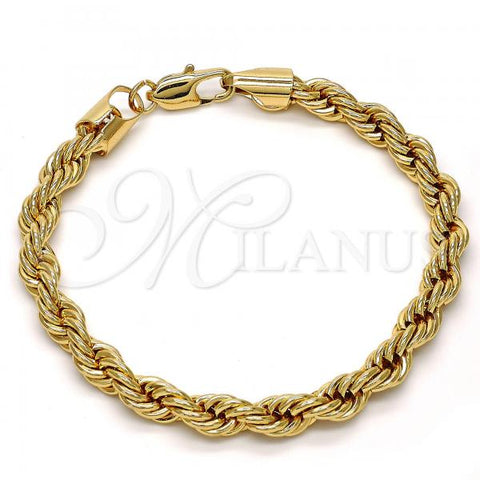 Gold Tone Basic Bracelet, Rope Design, Polished, Golden Finish, 04.242.0043.09GT