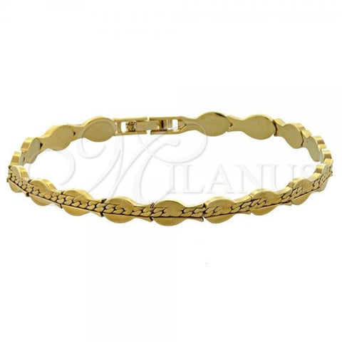 Oro Laminado Solid Bracelet, Gold Filled Style Diamond Cutting Finish, Golden Finish, 4923.029.07