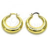 Oro Laminado Medium Hoop, Gold Filled Style Hollow Design, Polished, Golden Finish, 02.163.0170.35