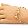 Oro Laminado Individual Bangle, Gold Filled Style Ball Design, Polished, Golden Finish, 07.170.0072